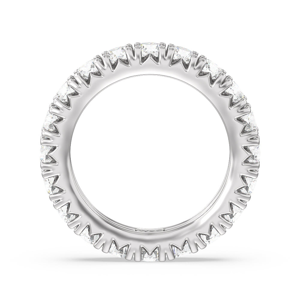 Four-Claw Diamond Eternity Ring (E+ VS+) with Platinum / Lab / 3 1/5 Cut Diamond in 14KT Platinum / Lab / 3 1/5 view 2
