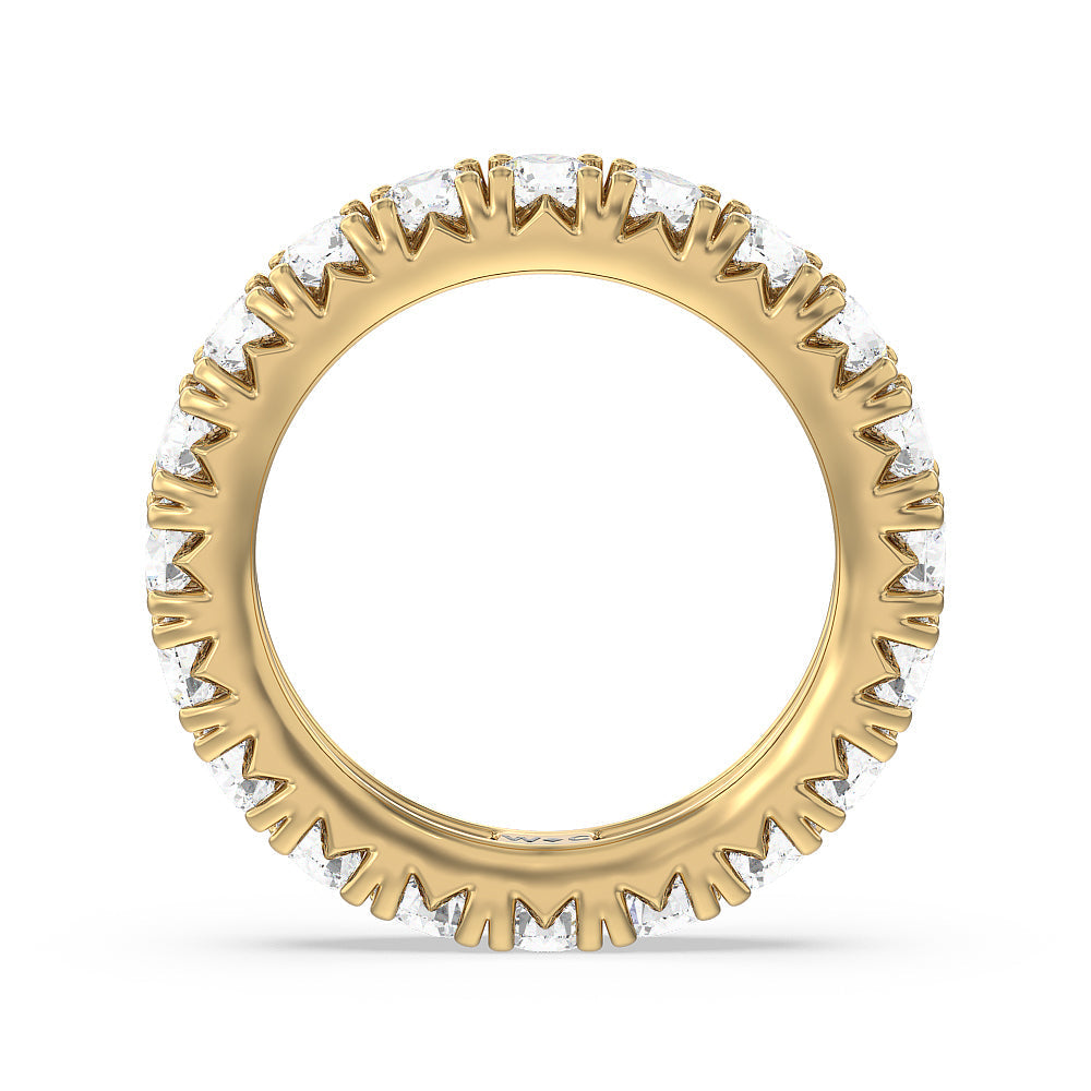 Four-Claw Diamond Eternity Ring (E+ VS+) with 18KT Yellow Gold / Lab / 3 1/5 Cut Diamond in 14KT Yellow Gold / Lab / 3 1/5 view 2
