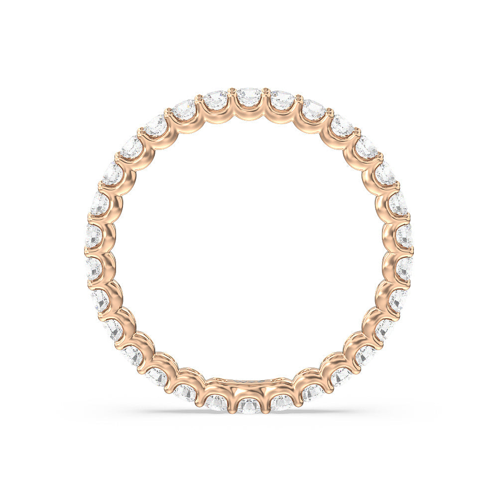 Shared Prong Wave Lab Diamond Eternity Ring (F/G SI+) with 18KT Rose Gold / Natural / 1 Cut Diamond in 14KT Rose Gold / Natural / 1 view 2
