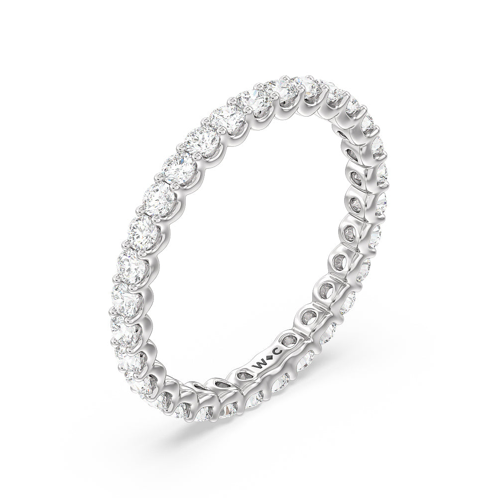 Shared Prong Wave Lab Diamond Eternity Ring (F/G SI+) with Platinum / Natural / 1 Cut Diamond in 14KT Platinum / Natural / 1 view 3
