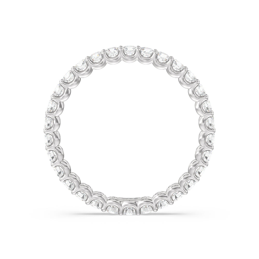 Shared Prong Wave Lab Diamond Eternity Ring (F/G SI+) with Platinum / Natural / 1 Cut Diamond in 14KT Platinum / Natural / 1 view 2
