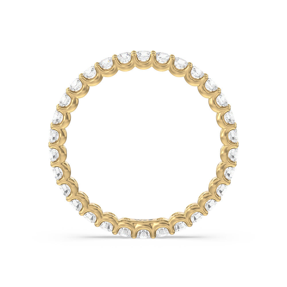 Shared Prong Wave Lab Diamond Eternity Ring (F/G SI+) with 18KT Yellow Gold / Natural / 1 Cut Diamond in 14KT Yellow Gold / Natural / 1 view 2
