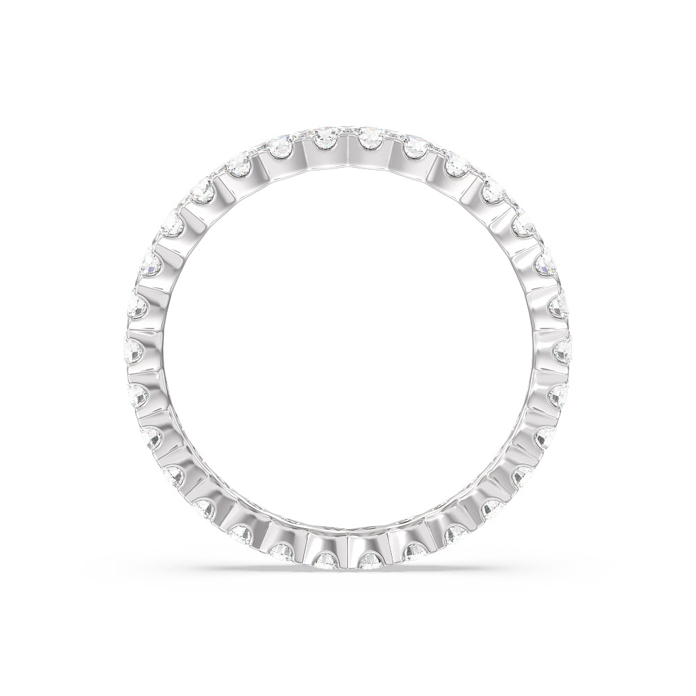 Chevron Diamond Eternity Ring with Platinum / Natural / 1 Cut Diamond in 14KT Platinum / Natural / 1 view 2
