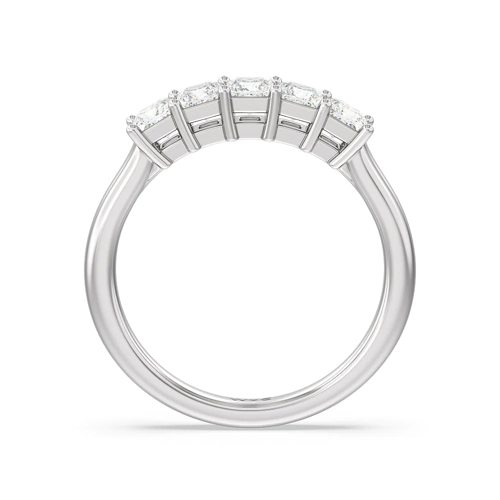 Five Stone Princess Cut Diamond Ring (E+ VS+) with Platinum / Lab / 1 Cut Diamond in 14KT Platinum / Lab / 1 view 2
