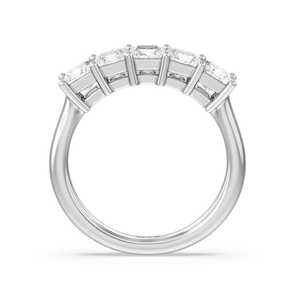 Five Stone Princess Cut Diamond Ring (E+ VS+) with Platinum / Lab / 2 Cut Diamond in 14KT Platinum / Lab / 2 view 2
