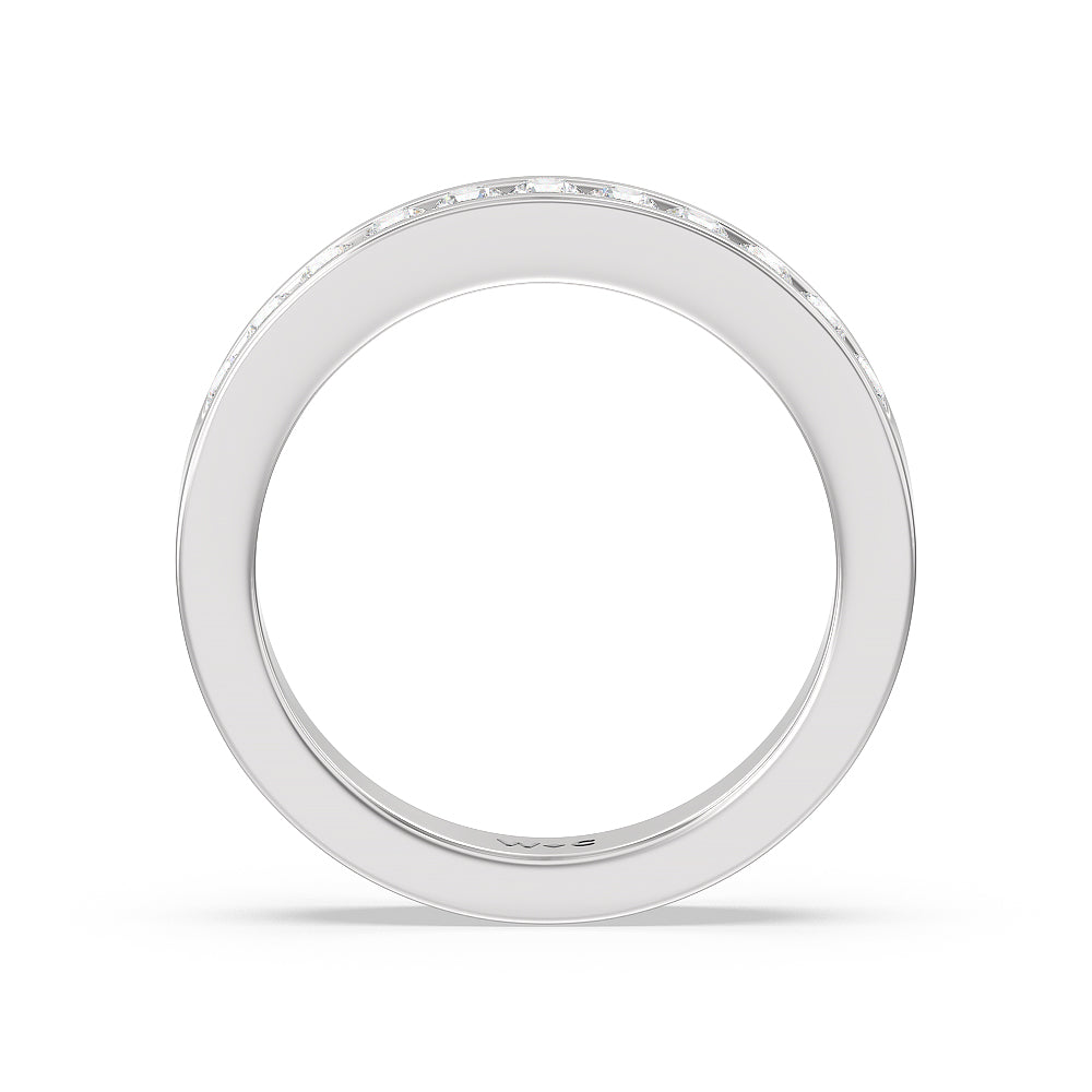 Round Brilliant Cut Diamond Channel Set Band (F/G SI+) with Platinum / Natural / 1/2 Cut Diamond in 14KT Platinum / Natural / 1/2 view 4
