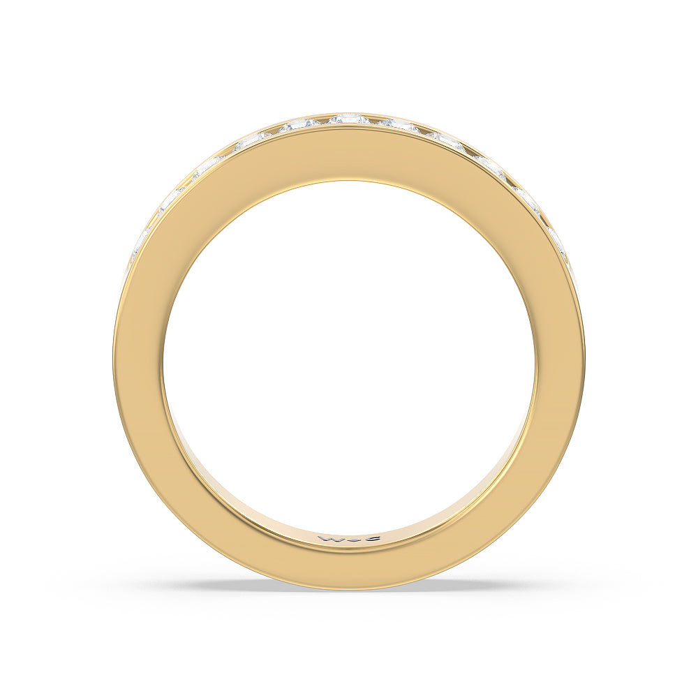 Round Brilliant Cut Diamond Channel Set Band (F/G SI+) with 18KT Yellow Gold / Natural / 1/2 Cut Diamond in 14KT Yellow Gold / Natural / 1/2 view 4
