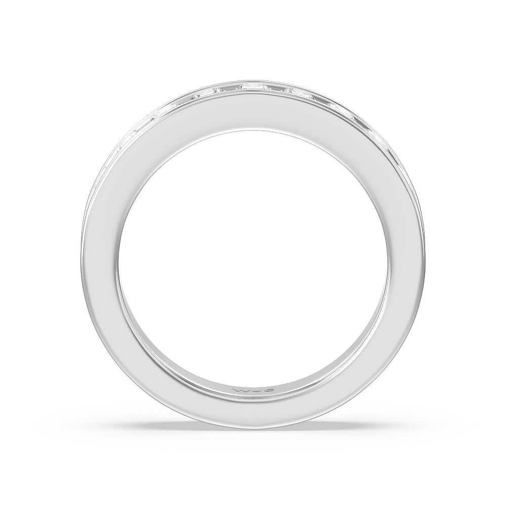 Round Brilliant Cut Diamond Channel Set Band (F/G SI+) with Platinum / Natural / 1 Cut Diamond in 14KT Platinum / Natural / 1 view 4
