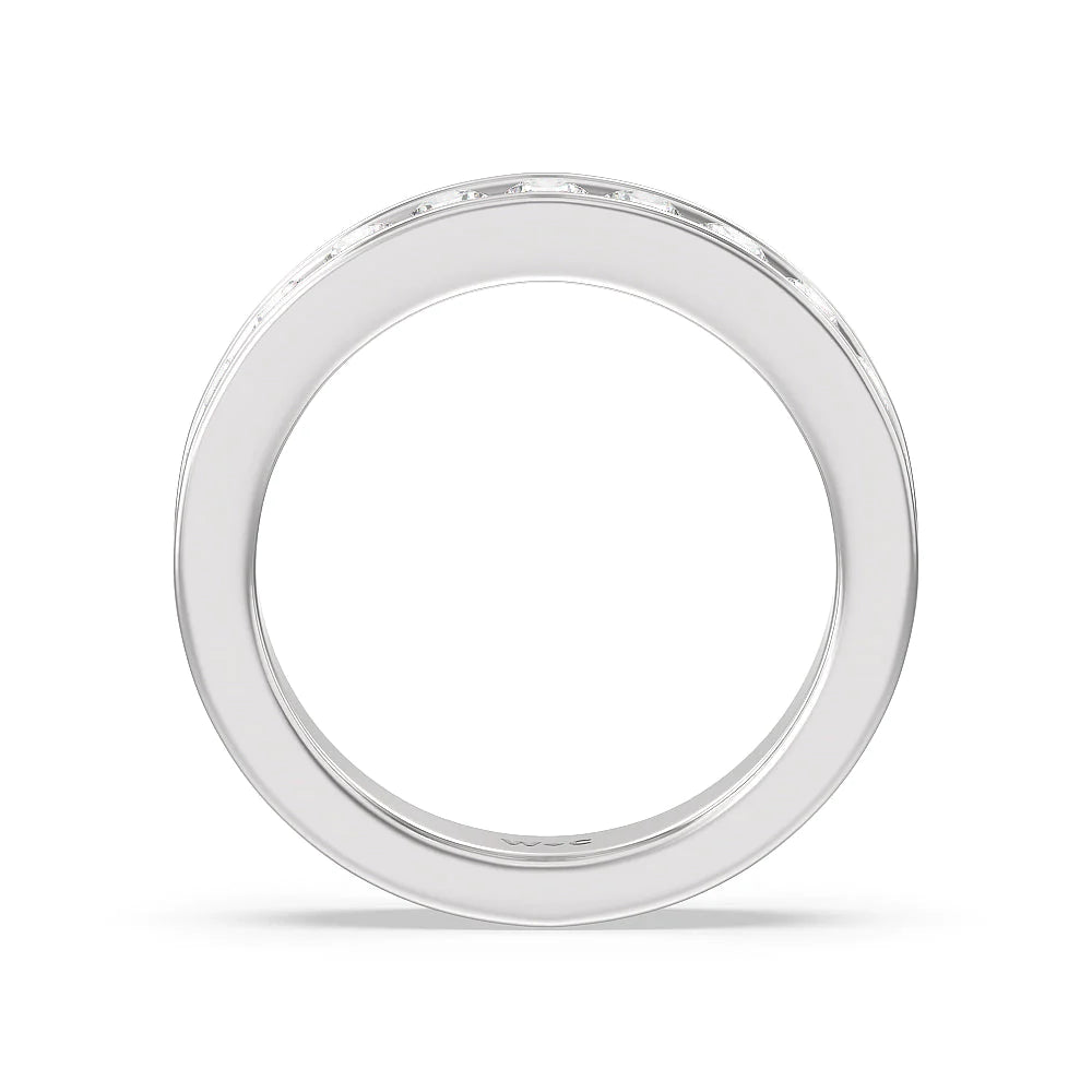 Round Brilliant Cut Diamond Channel Set Band (E+ VS+) with Platinum / Lab / 1 Cut Diamond in 14KT Platinum / Lab / 1 view 2
