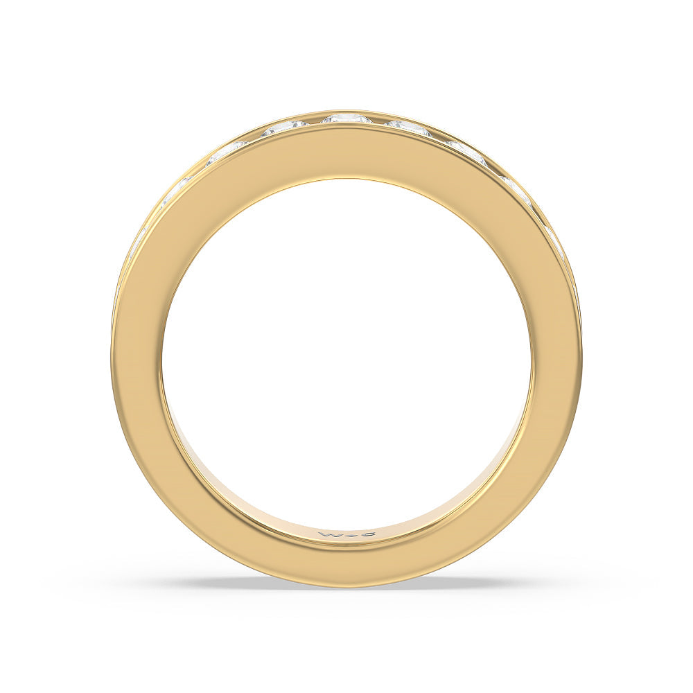 Round Brilliant Cut Diamond Channel Set Band (F/G SI+) with 18KT Yellow Gold / Natural / 1 Cut Diamond in 14KT Yellow Gold / Natural / 1 view 4
