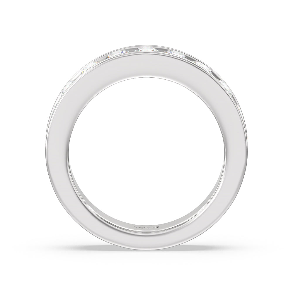 Round Brilliant Cut Diamond Channel Set Band (F/G SI+) with Platinum / Natural / 1 1/2 Cut Diamond in 14KT Platinum / Natural / 1 1/2 view 4
