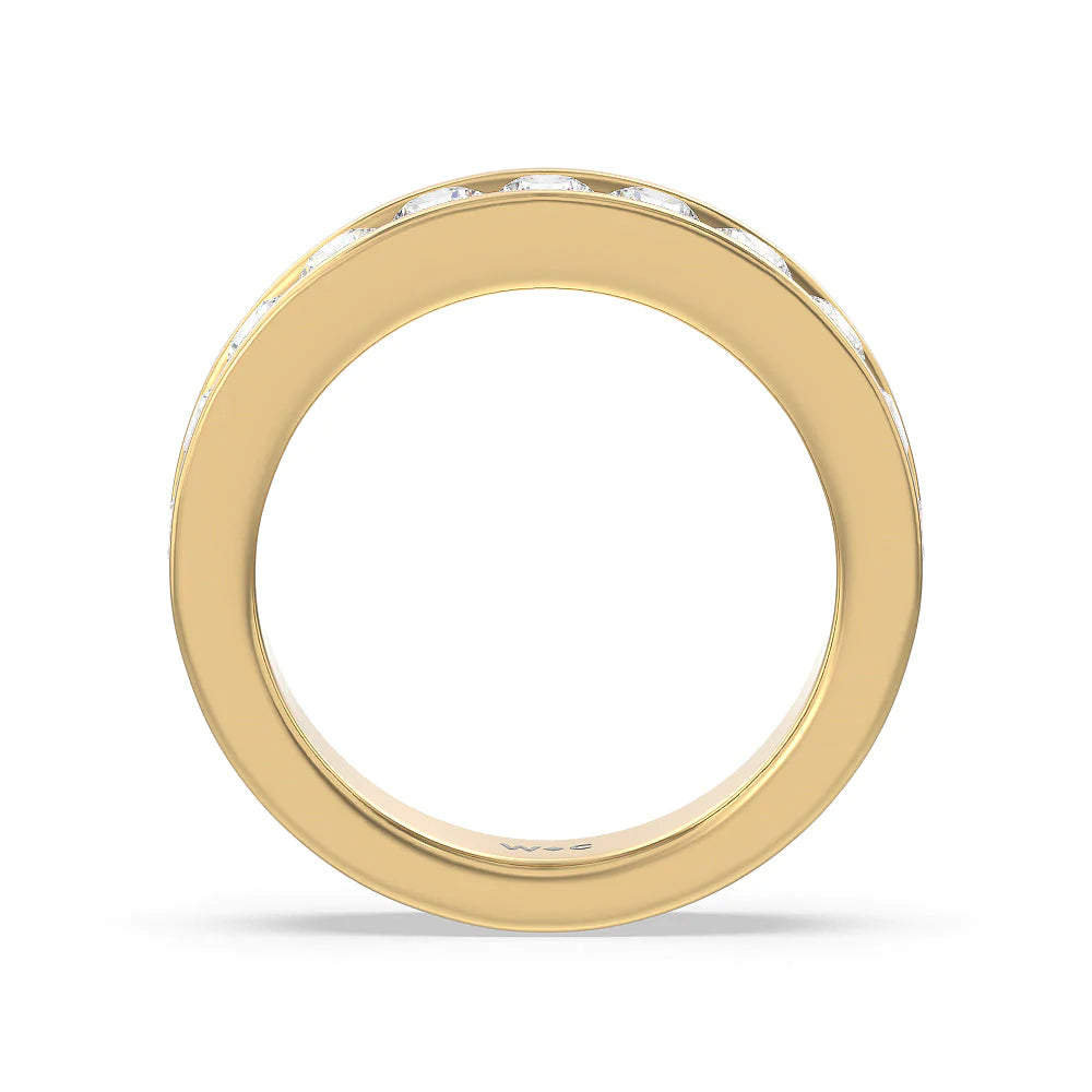 Round Brilliant Cut Diamond Channel Set Band (E+ VS+) with 18KT Yellow Gold / Lab / 1 1/2 Cut Diamond in 14KT Yellow Gold / Lab / 1 1/2 view 2
