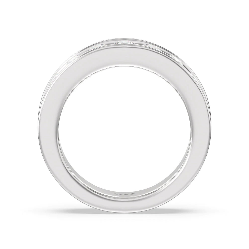 Round Brilliant Cut Diamond Channel Set Band (E+ VS+) with Platinum / Lab / 2 Cut Diamond in 14KT Platinum / Lab / 2 view 2
