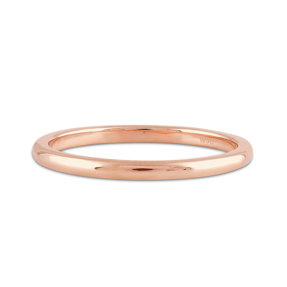 Women's Low Dome Comfort Fit Band with 18KT Rose Gold / 1.5 Cut Diamond in 14KT Rose Gold / 1.5 view 1
