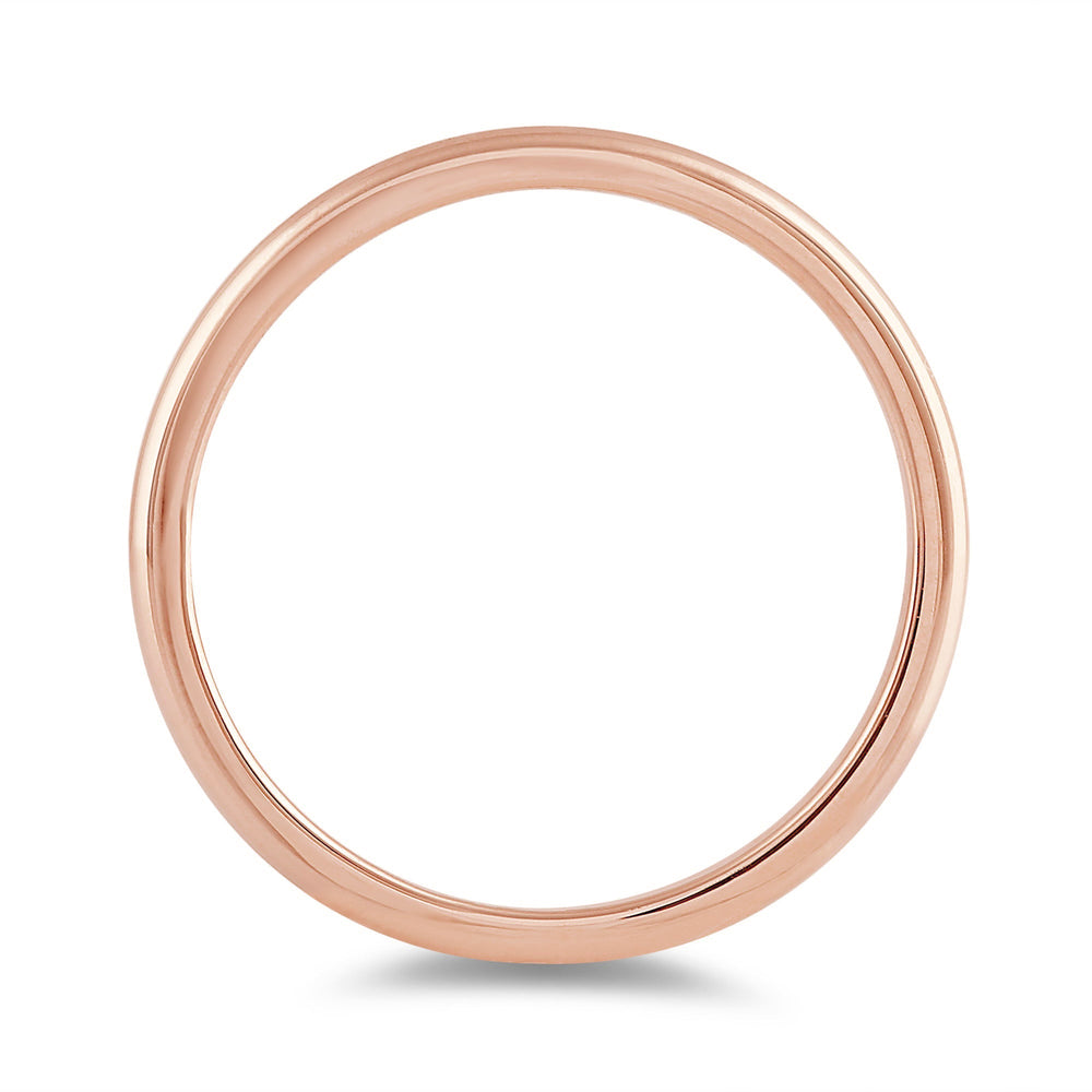 Women's Low Dome Comfort Fit Band with 18KT Rose Gold / 1.5 Cut Diamond in 14KT Rose Gold / 1.5 view 4
