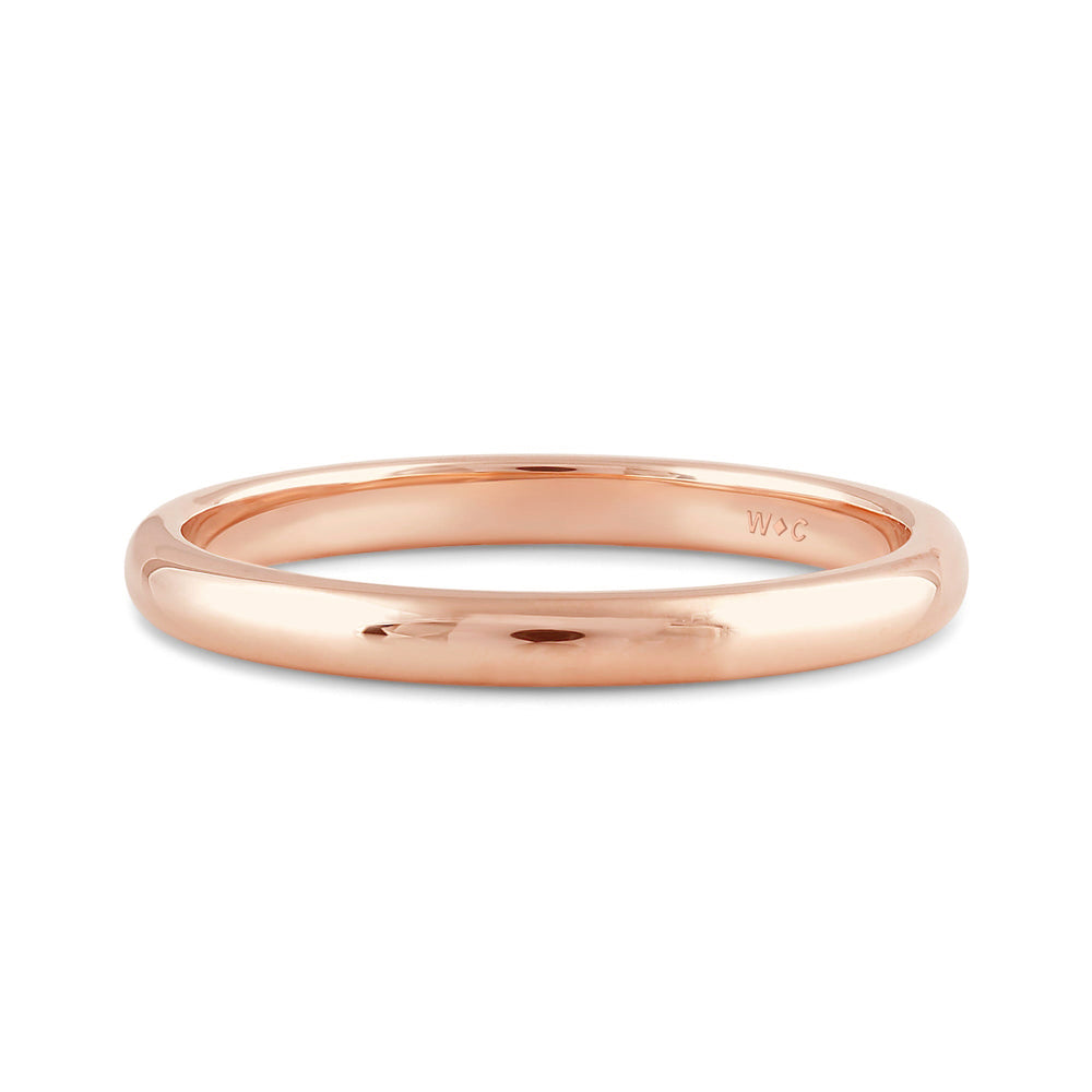 Women's Low Dome Comfort Fit Band with 18KT Rose Gold / 2 Cut Diamond in 14KT Rose Gold / 2 view 1

