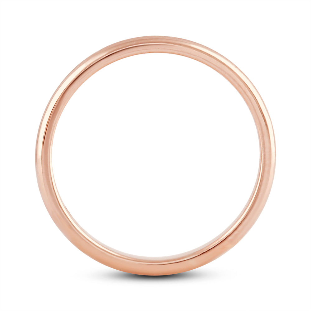 Women's Low Dome Comfort Fit Band with 18KT Rose Gold / 2 Cut Diamond in 14KT Rose Gold / 2 view 4
