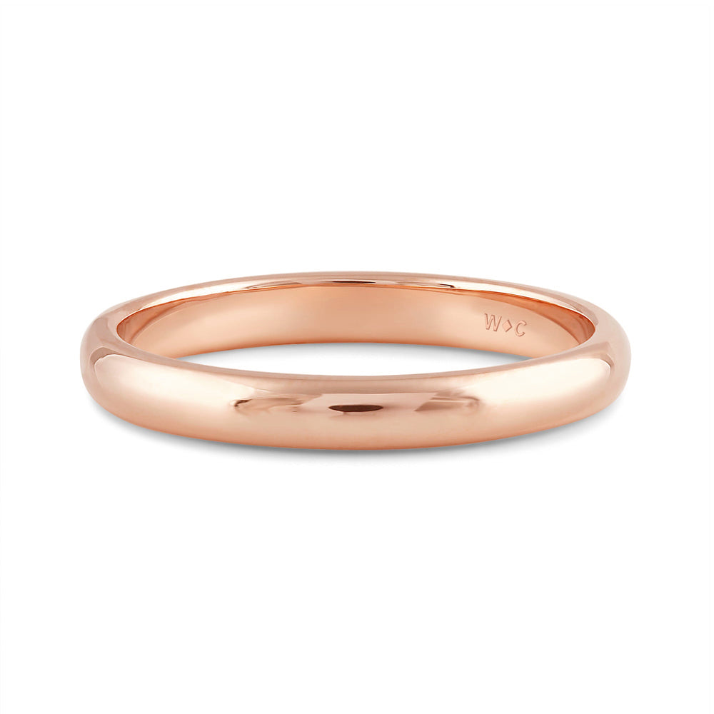 Women's Low Dome Comfort Fit Band with 18KT Rose Gold / 2.5 Cut Diamond in 14KT Rose Gold / 2.5 view 1
