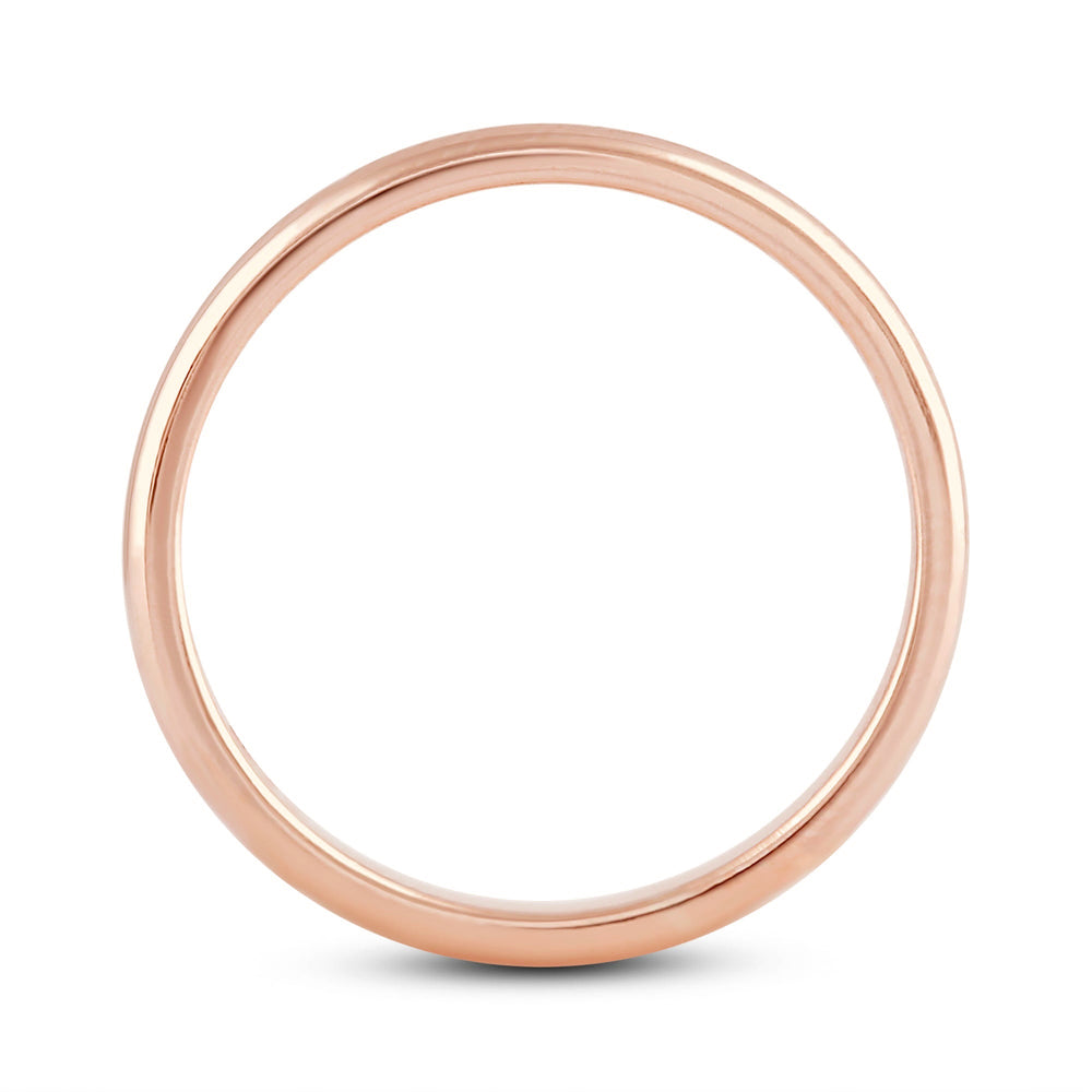 Women's Low Dome Comfort Fit Band with 18KT Rose Gold / 2.5 Cut Diamond in 14KT Rose Gold / 2.5 view 4
