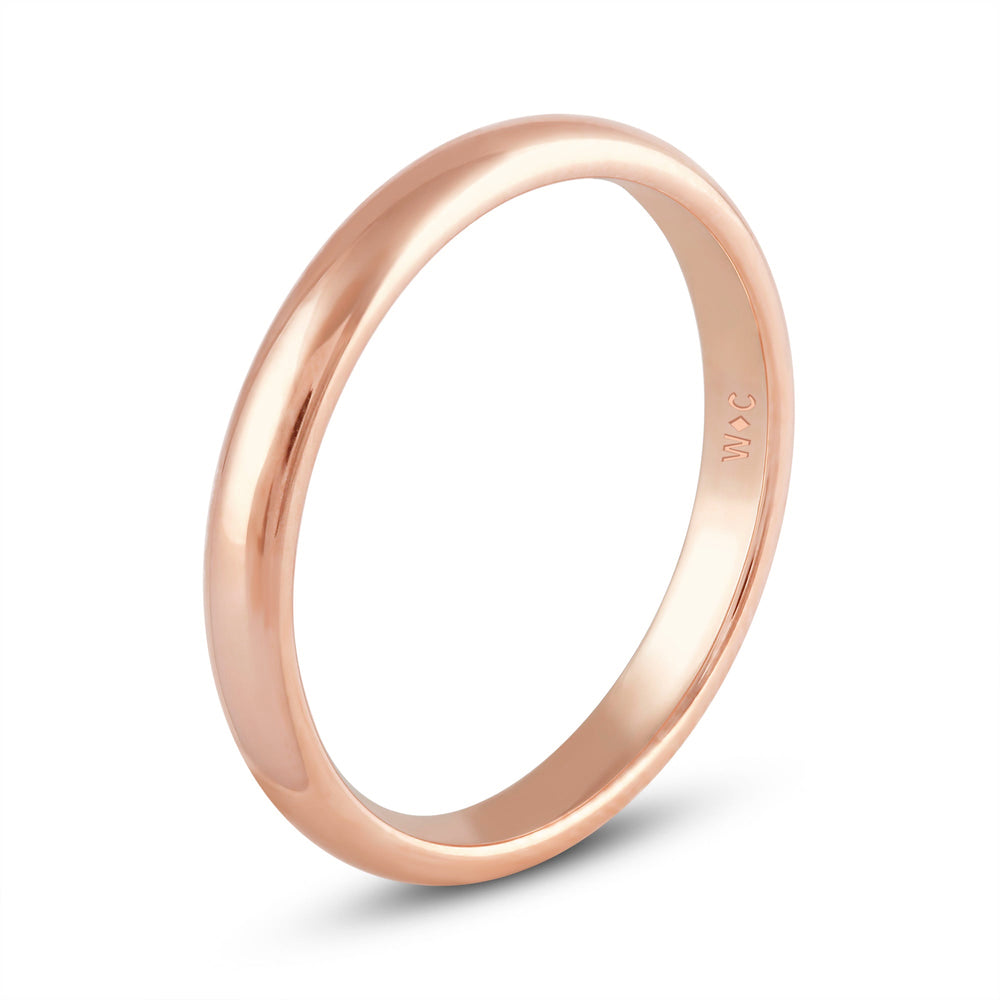 Women's Low Dome Comfort Fit Band with 18KT Rose Gold / 2.5 Cut Diamond in 14KT Rose Gold / 2.5 view 6
