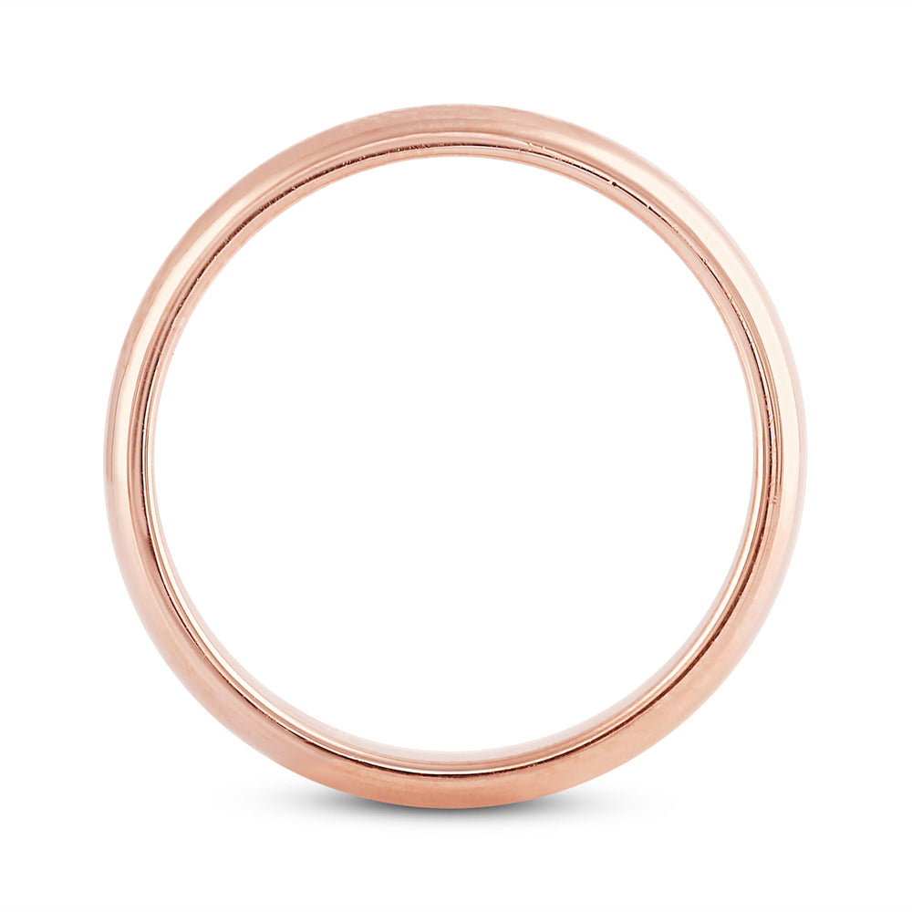Women's Low Dome Comfort Fit Band with 18KT Rose Gold / 3 Cut Diamond in 14KT Rose Gold / 3 view 4

