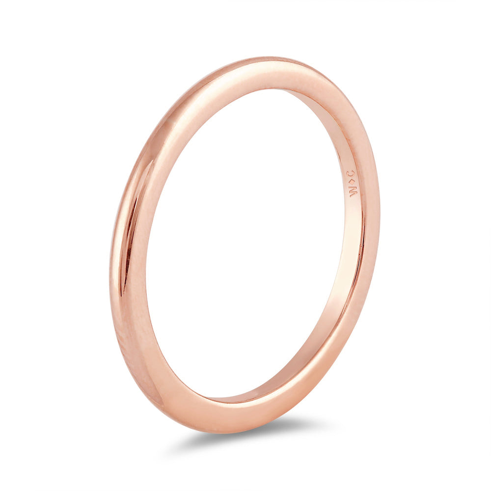 Women's High Dome Comfort Fit Band with 18KT Rose Gold / 1.5 Cut Diamond in 14KT Rose Gold / 1.5 view 6
