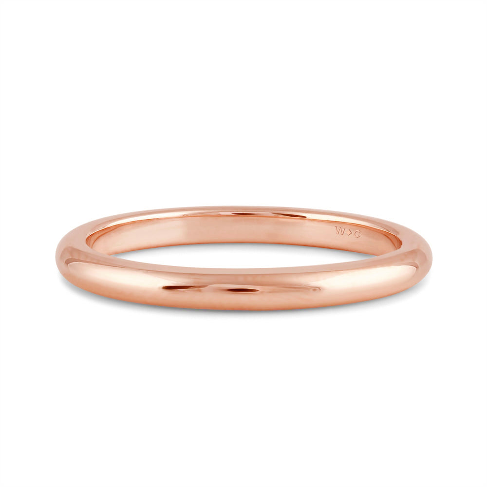 Women's High Dome Comfort Fit Band with 18KT Rose Gold / 2 Cut Diamond in 14KT Rose Gold / 2 view 1
