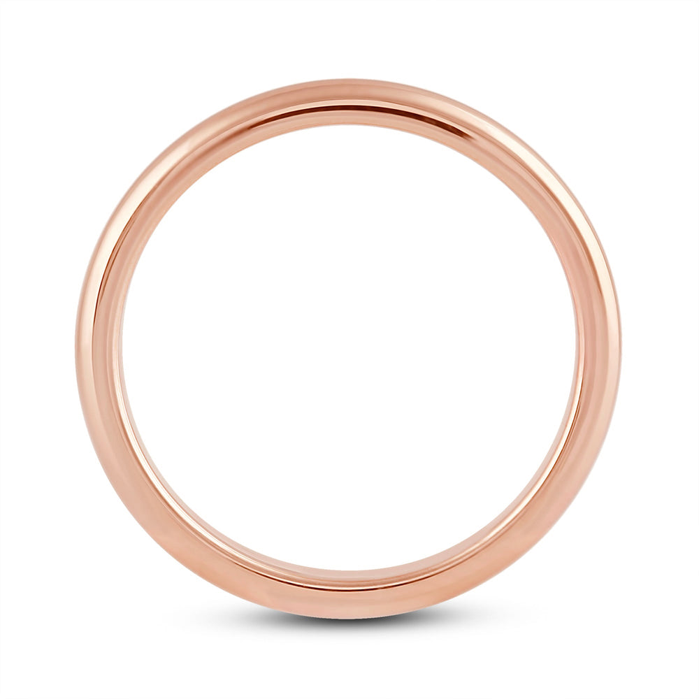 Women's High Dome Comfort Fit Band with 18KT Rose Gold / 2 Cut Diamond in 14KT Rose Gold / 2 view 4
