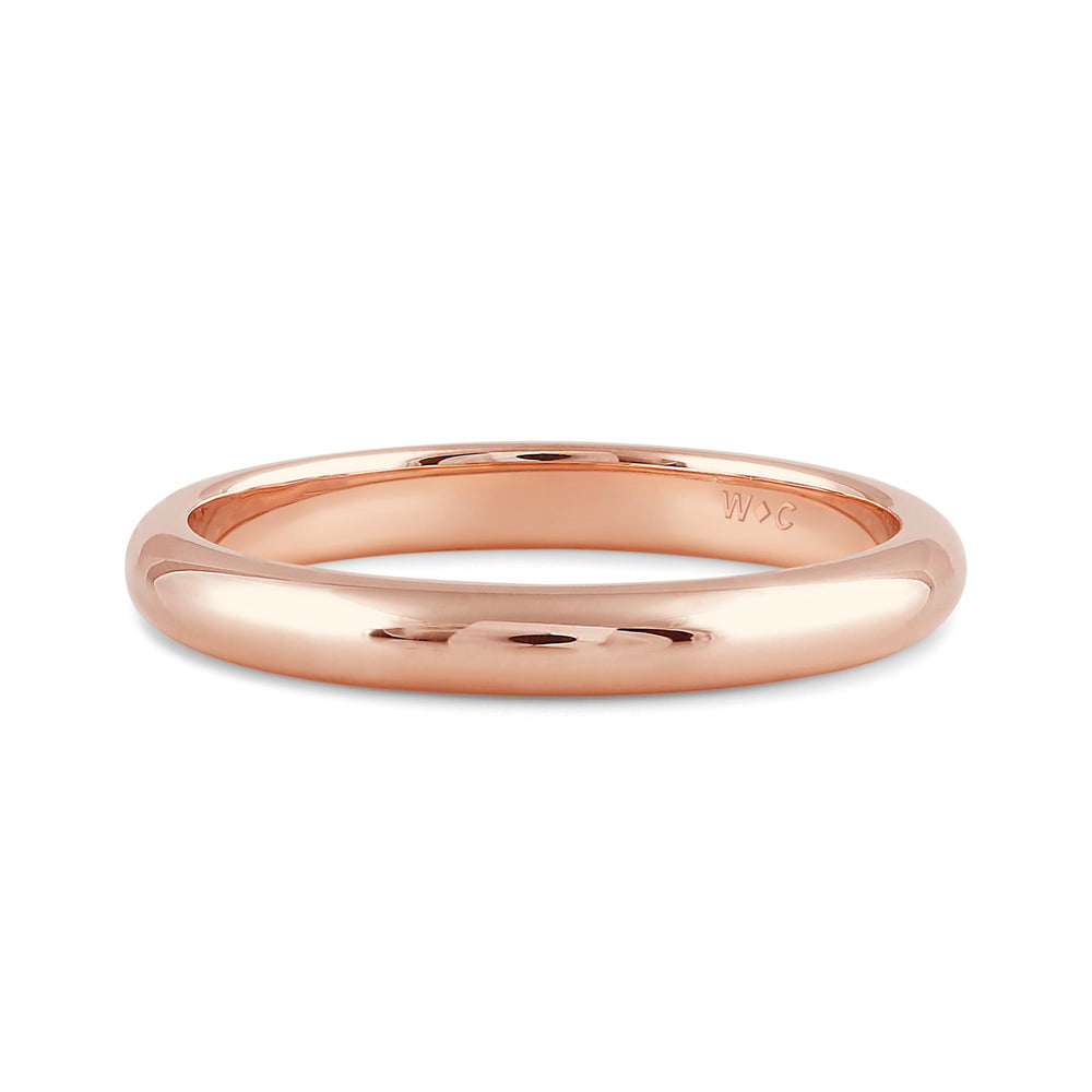 Women's High Dome Comfort Fit Band with 18KT Rose Gold / 2.5 Cut Diamond in 14KT Rose Gold / 2.5 view 1
