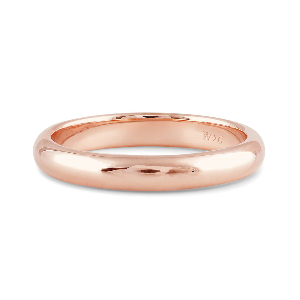 Women's High Dome Comfort Fit Band with 18KT Rose Gold / 3 Cut Diamond in 14KT Rose Gold / 3 view 1
