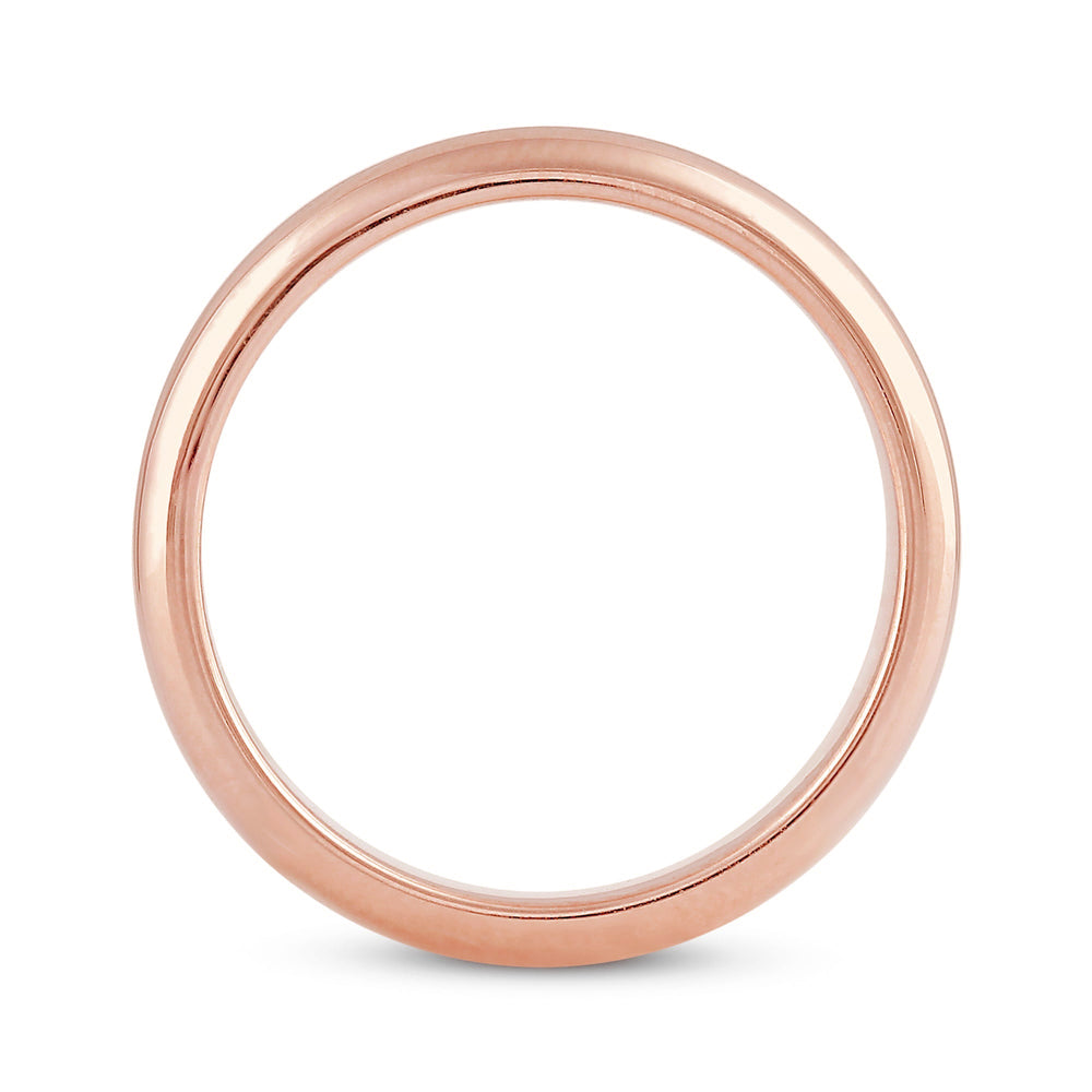 Women's High Dome Comfort Fit Band with 18KT Rose Gold / 3 Cut Diamond in 14KT Rose Gold / 3 view 4
