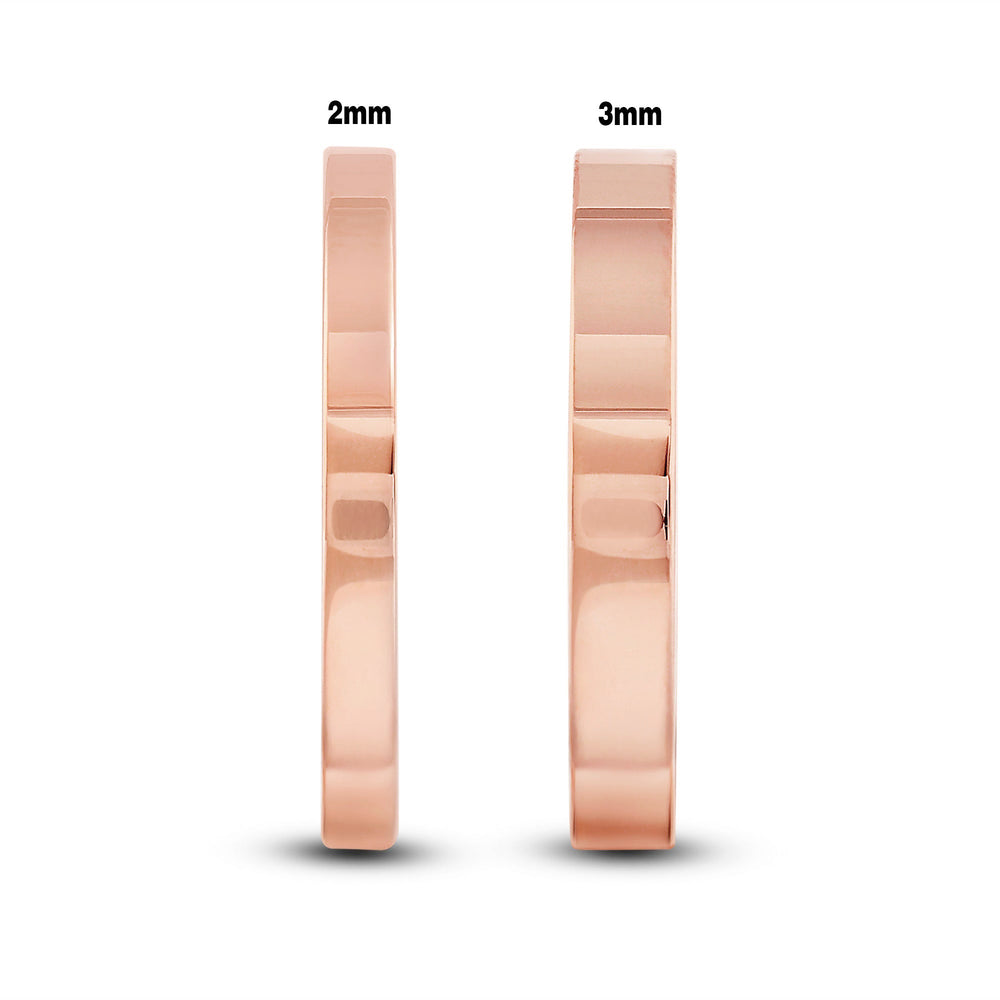 Women's Flat Comfort Fit Band with 18KT Rose Gold / 2 Cut Diamond in 14KT Rose Gold / 2 view 5
