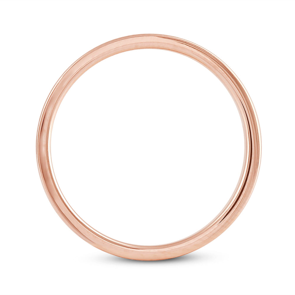 Women's Flat Comfort Fit Band with 18KT Rose Gold / 2 Cut Diamond in 14KT Rose Gold / 2 view 4
