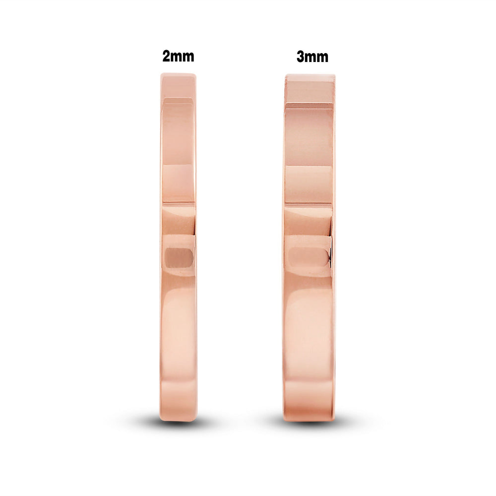 Women's Flat Comfort Fit Band with 18KT Rose Gold / 3 Cut Diamond in 14KT Rose Gold / 3 view 5
