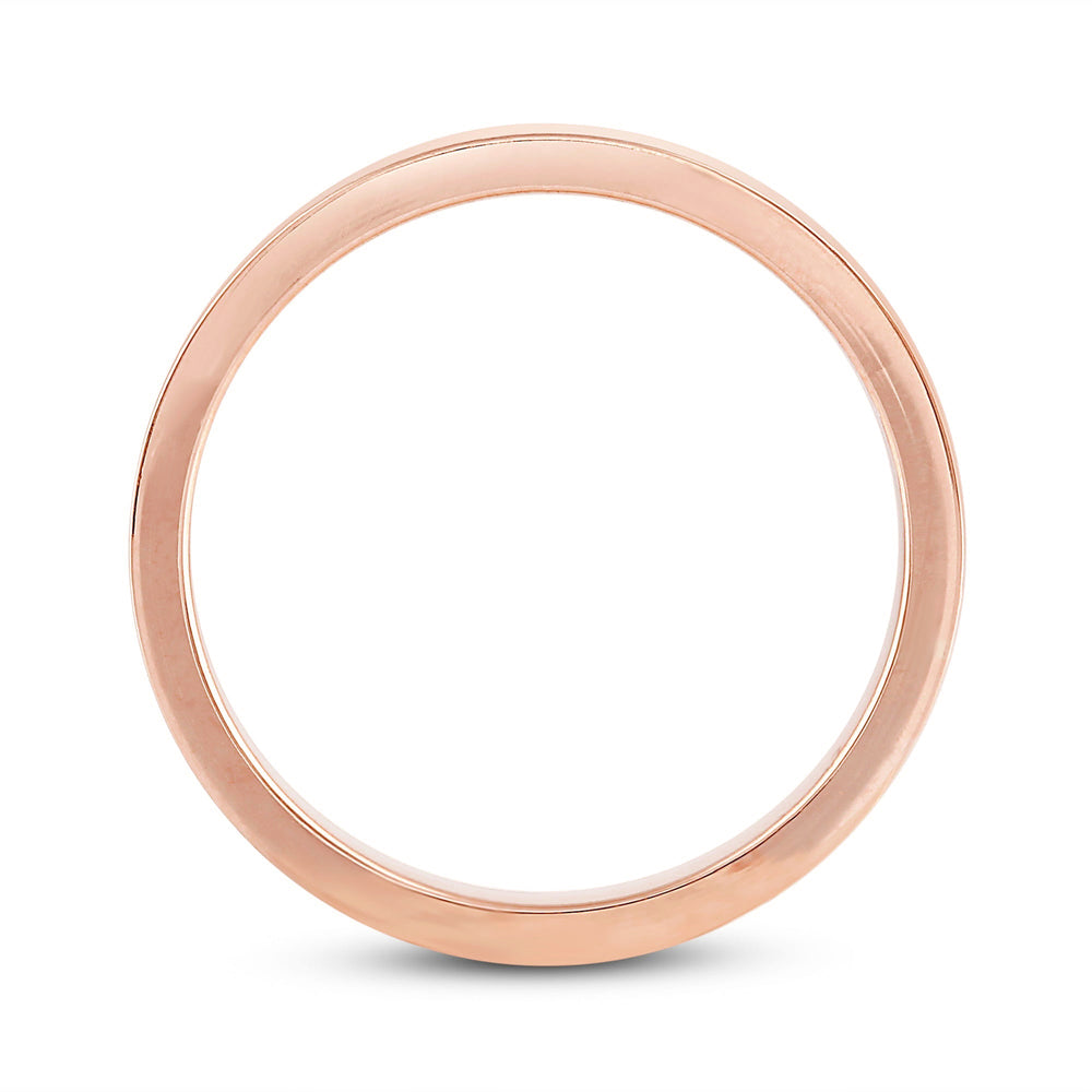 Women's Flat Comfort Fit Band with 18KT Rose Gold / 3 Cut Diamond in 14KT Rose Gold / 3 view 4

