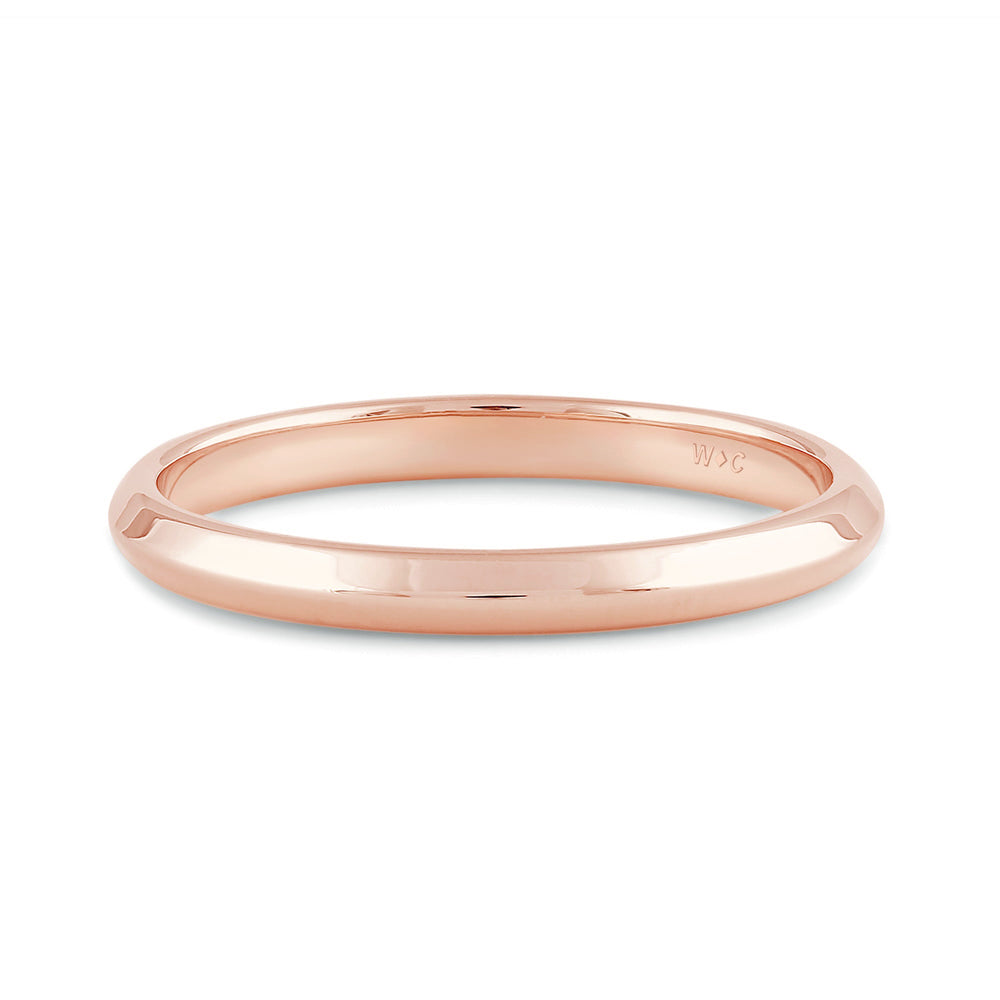 Women's Knife Edge Comfort Fit Band with 18KT Rose Gold / 2 Cut Diamond in 14KT Rose Gold / 2 view 1
