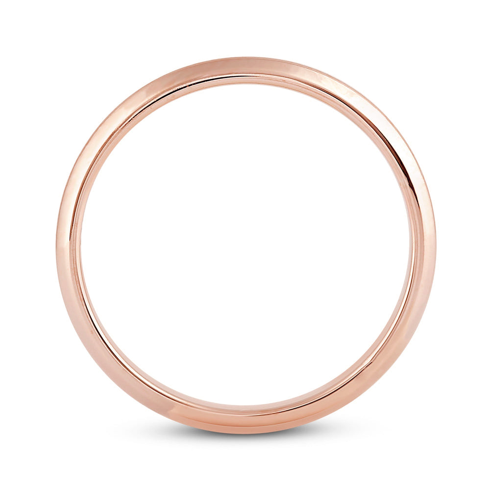 Women's Knife Edge Comfort Fit Band with 18KT Rose Gold / 2 Cut Diamond in 14KT Rose Gold / 2 view 4
