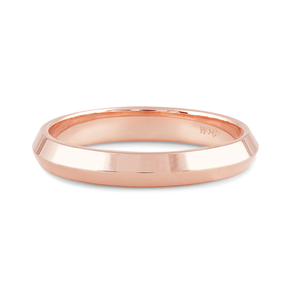 Women's Knife Edge Comfort Fit Band with 18KT Rose Gold / 3 Cut Diamond in 14KT Rose Gold / 3 view 1
