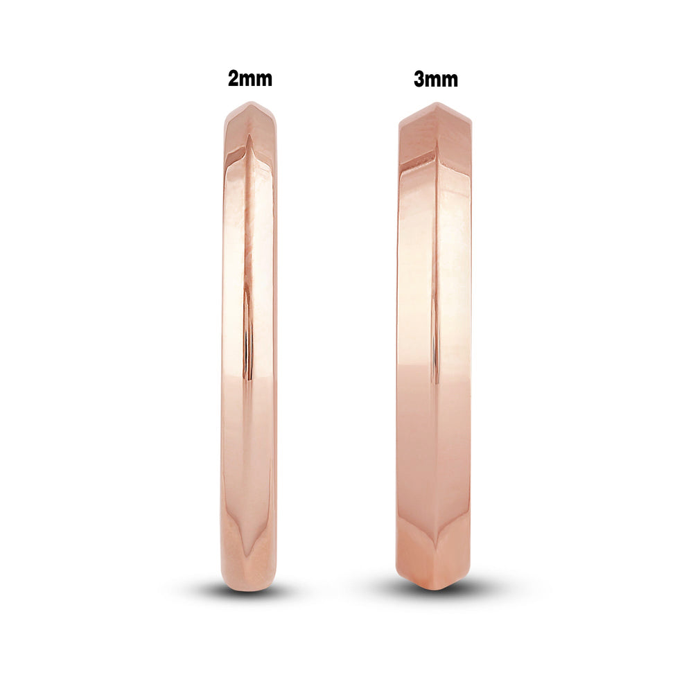 Women's Knife Edge Comfort Fit Band with 18KT Rose Gold / 3 Cut Diamond in 14KT Rose Gold / 3 view 5
