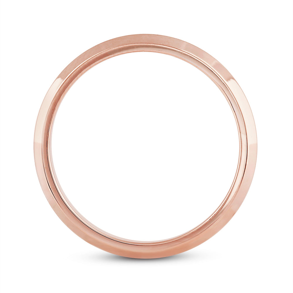 Women's Knife Edge Comfort Fit Band with 18KT Rose Gold / 3 Cut Diamond in 14KT Rose Gold / 3 view 4
