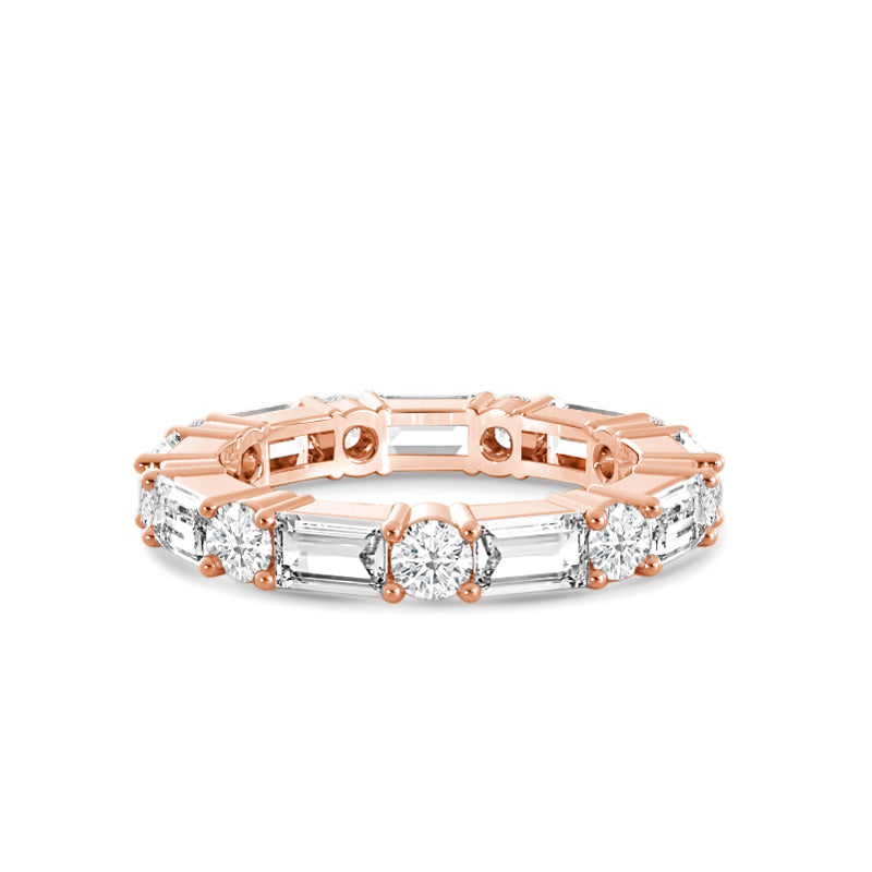Geometric Sequence Diamond Eternity Ring with 18KT Rose Gold / Lab / 2 3/8 Cut Diamond in 14KT Rose Gold / Lab / 2 3/8 view 1
