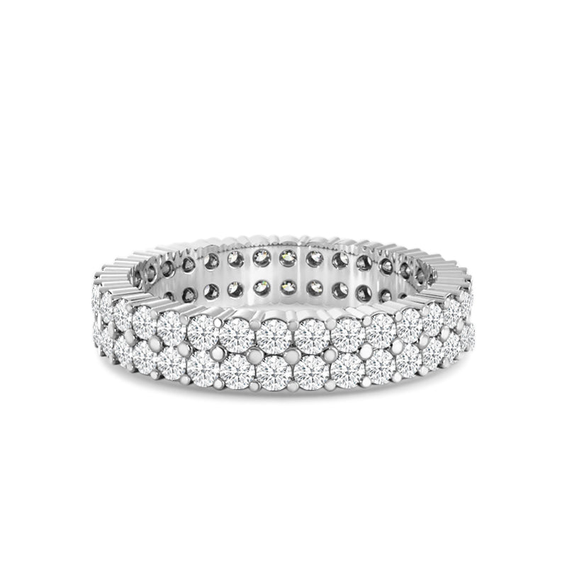Double Row Diamond Eternity Ring with Platinum / Lab / 2 Cut Diamond in 14KT Platinum / Lab / 2 view 1
