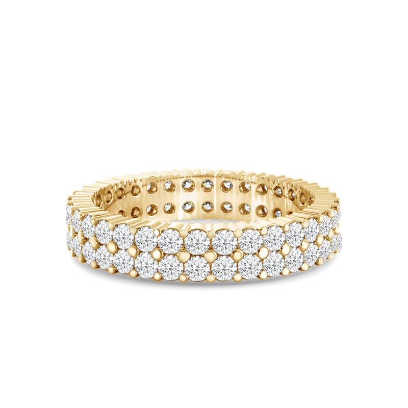 Double Row Diamond Eternity Ring with 18KT Yellow Gold / Lab / 2 Cut Diamond in 14KT Yellow Gold / Lab / 2 view 1
