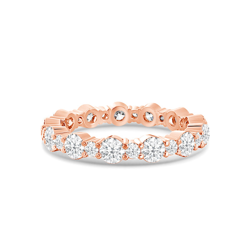Alternating Round Diamond Eternity Ring with 18KT Rose Gold / Lab / 2 3/8 Cut Diamond in 14KT Rose Gold / Lab / 2 3/8 view 1
