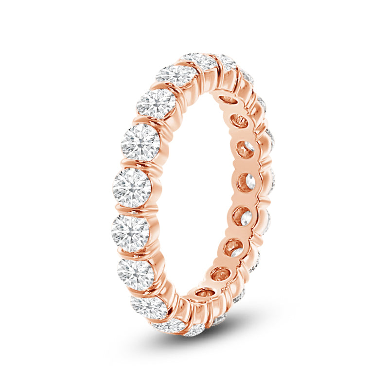 Bar Set Round Diamond Eternity Ring (E+ VS+) with 18KT Rose Gold / Lab / 2 1/3 Cut Diamond in 14KT Rose Gold / Lab / 2 1/3 view 2
