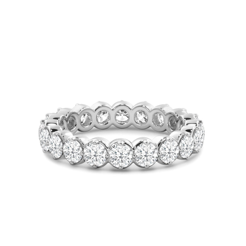 Scalloped Compass Prong Diamond Eternity Ring (E+ VS+) with Platinum / Lab / 2 1/3 Cut Diamond in 14KT Platinum / Lab / 2 1/3 view 1
