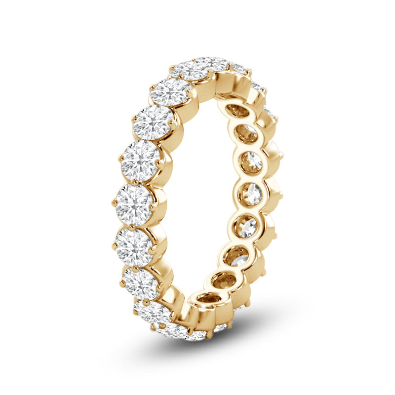 Scalloped Compass Prong Diamond Eternity Ring (E+ VS+) with 18KT Yellow Gold / Lab / 3 5/8 Cut Diamond in 14KT Yellow Gold / Lab / 3 5/8 view 2
