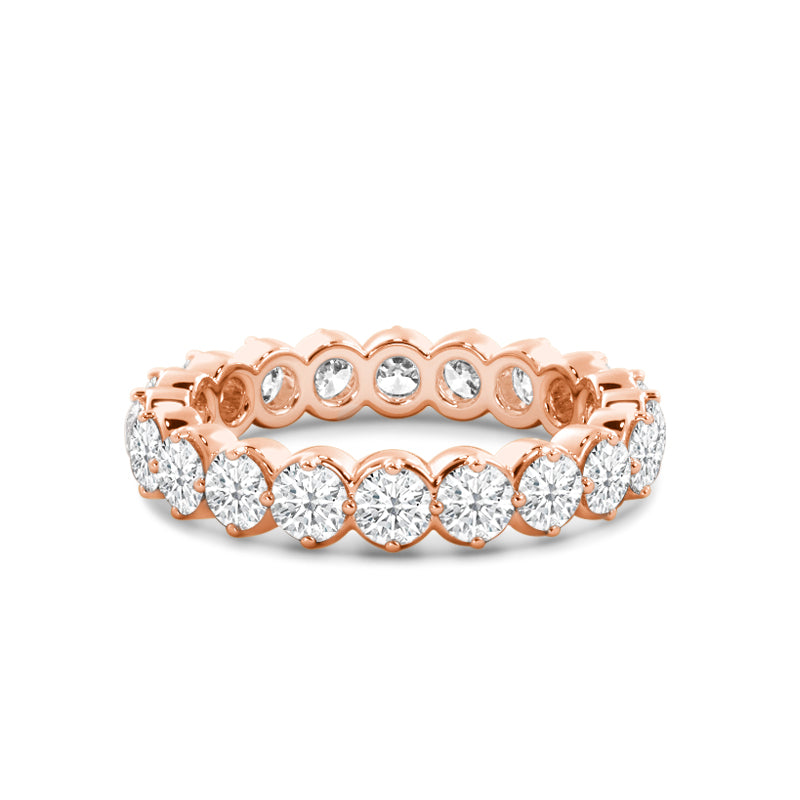 Scalloped Compass Prong Diamond Eternity Ring (E+ VS+) with 18KT Rose Gold / Lab / 4 Cut Diamond in 14KT Rose Gold / Lab / 4 view 1

