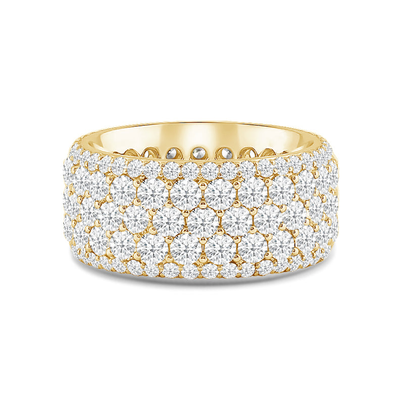 Full Pave Five-Row Diamond Wide Eternity Ring (E+ VS+) with 18KT Yellow Gold / Lab / 5 3/8 Cut Diamond in 14KT Yellow Gold / Lab / 5 3/8 view 1

