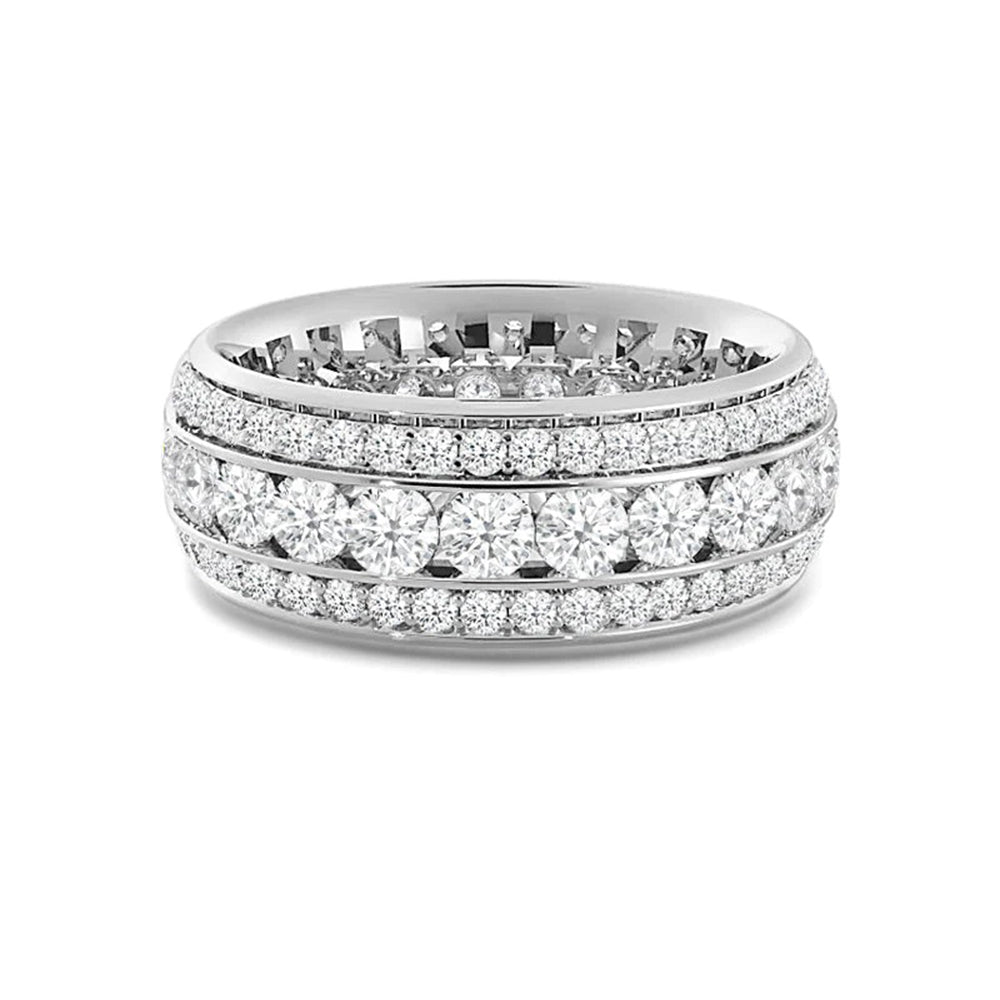 Channel Set Big and Small Diamond Eternity Ring (E+ VS+) with Platinum / Lab / 1 5/8 Cut Diamond in 14KT Platinum / Lab / 1 5/8 view 1
